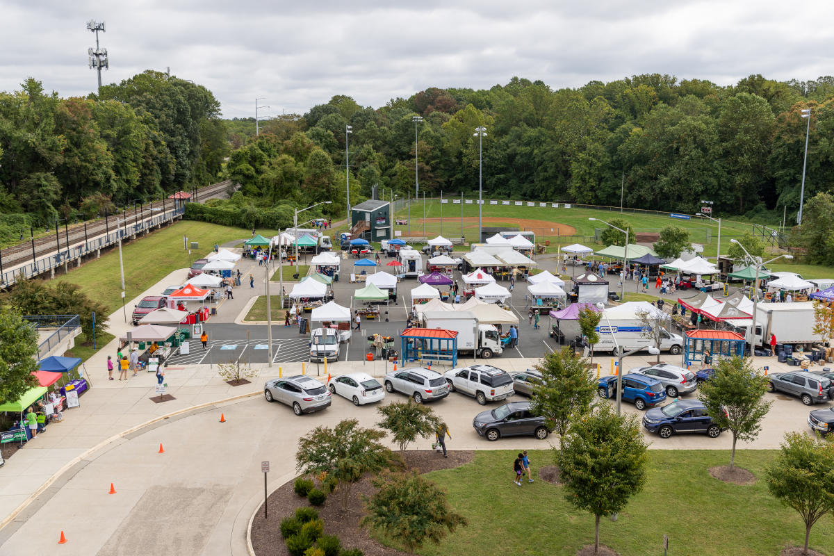 Burke's Farmers Market - Aerial Shot - Drone