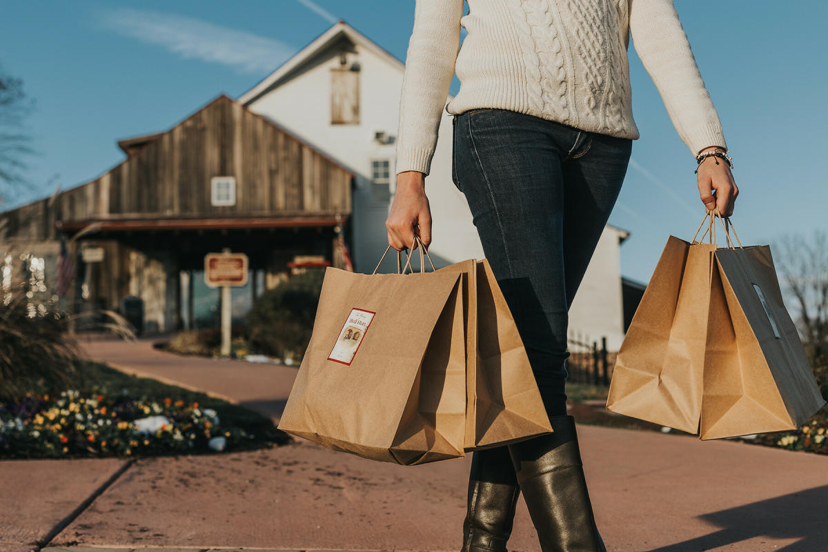 Women walking with shopping bags