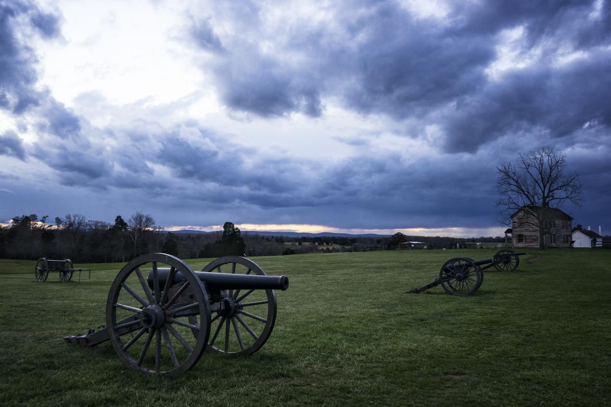 Manassas Battlefield Park - Civil War Cannons in a former battlefield