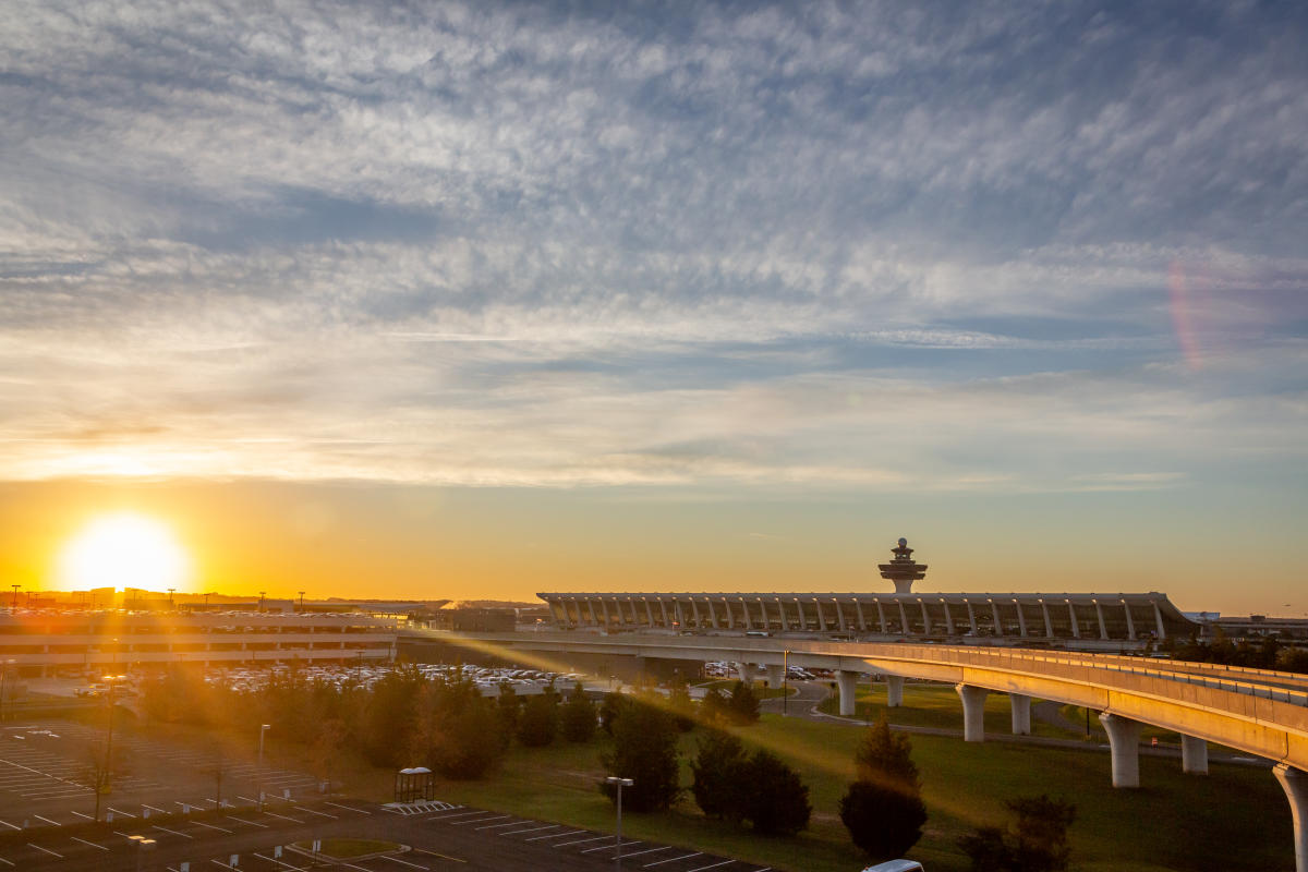 Dulles International Airport - Metro - Silver Line - Sunset - Aerial