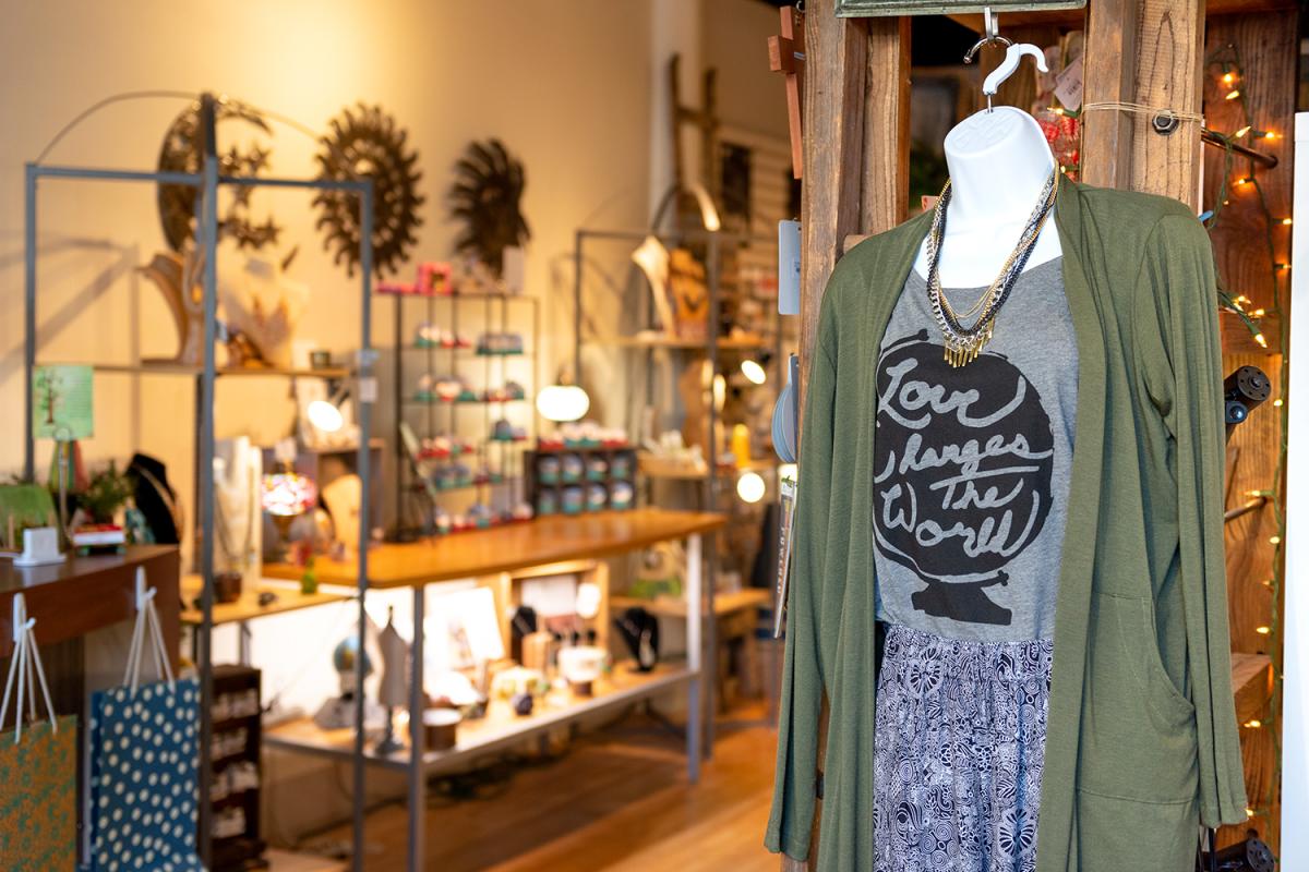 interior of a boutique store with womens clothing and jewelry in fort wayne