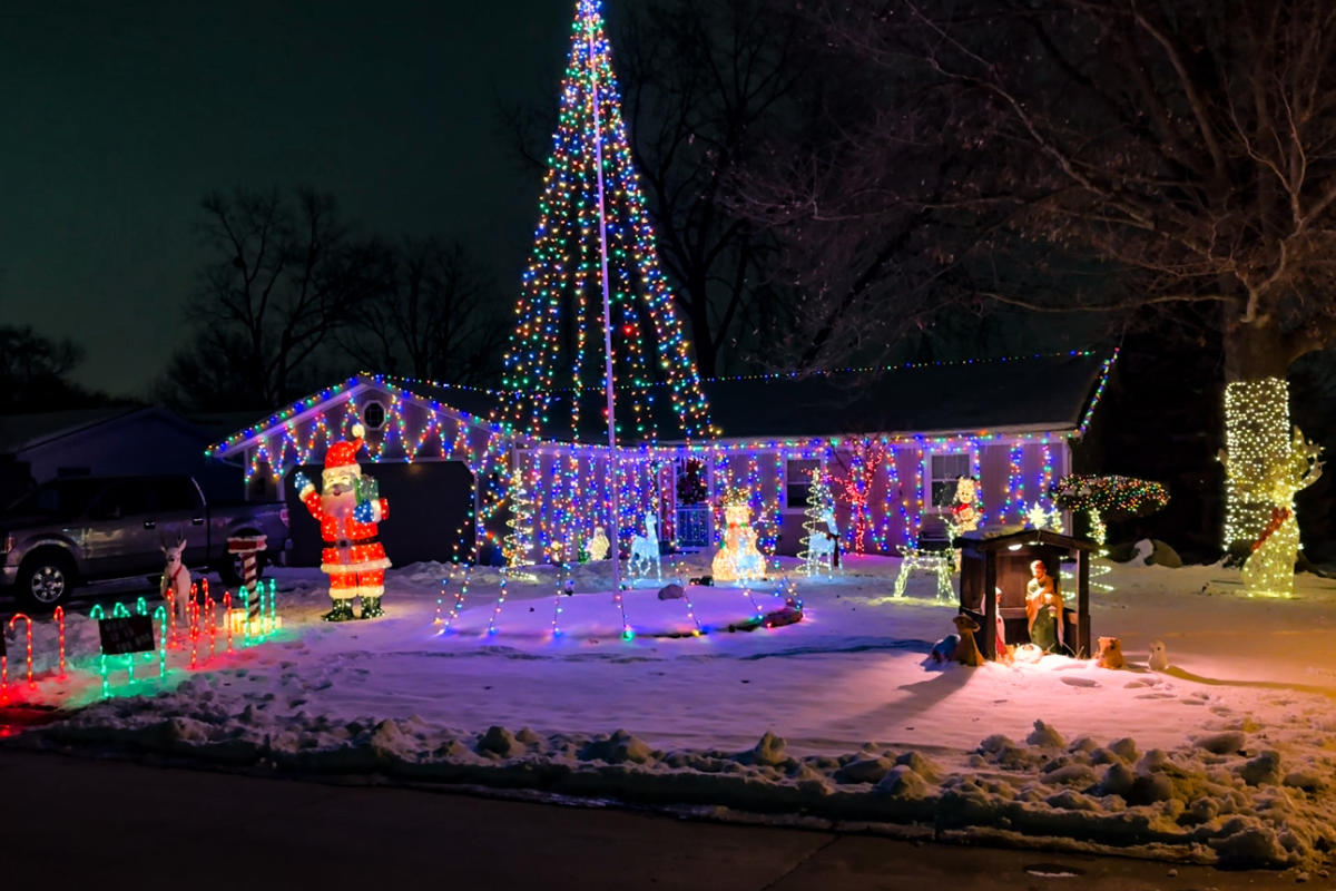 Holiday lights on display at 3833 Pebblewood Place in Fort Wayne