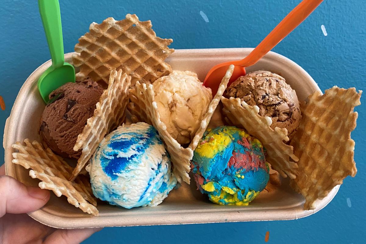 The Fiver ice cream flight at Oh Five Scoop Shop The Fiver ice cream flight at Oh Five Scoop Shop
