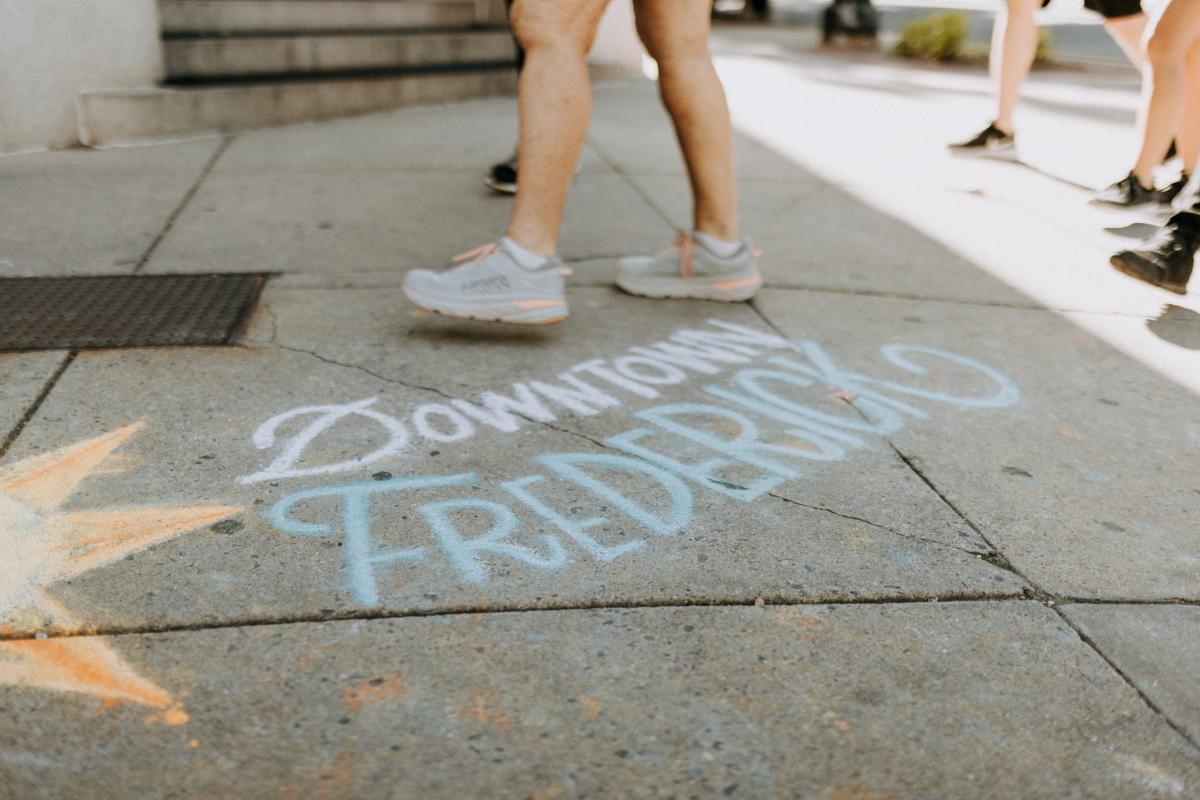 Chalk murals in Downtown Frederick