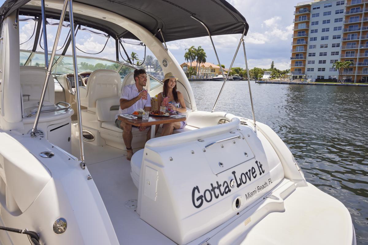 Eating on boat