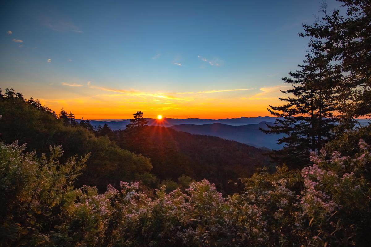 mountain overlook sunset