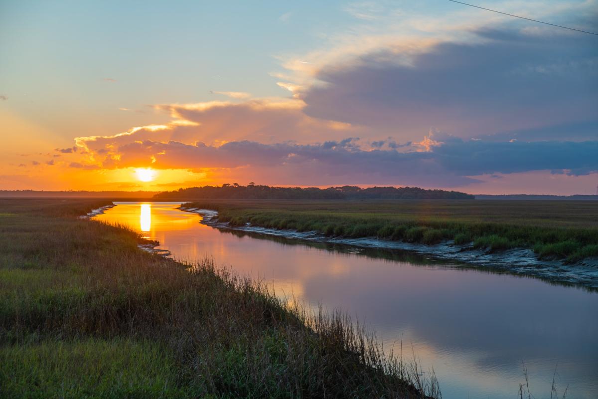 Golden Isles marshes at sunset