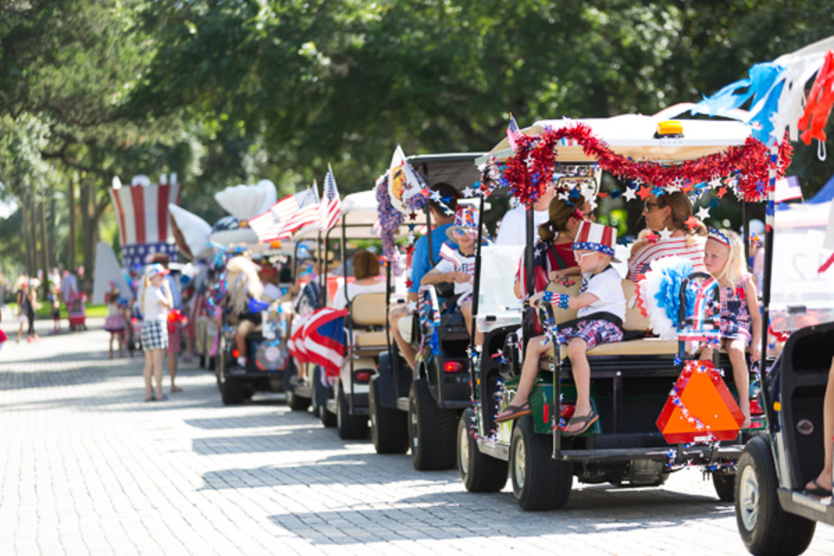 A festive 4th of July parade along Sea Island is a fun summertime tradition on the Georgia coast.