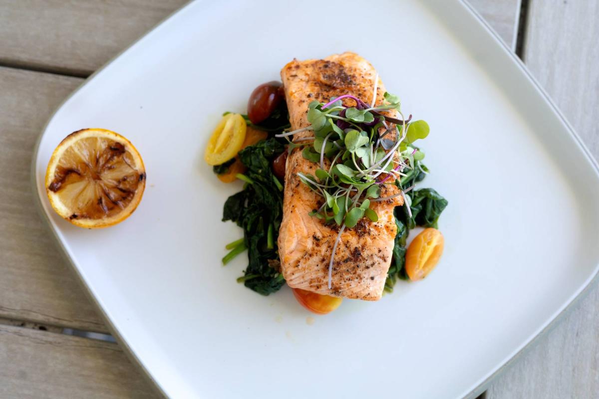 Salmon at 24 Coastal Grill on Jekyll Island