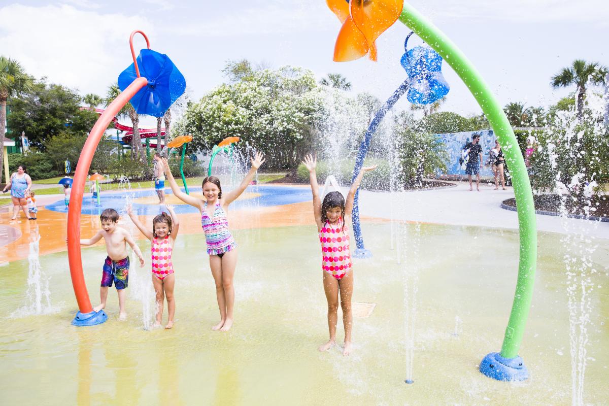 Kids at Summer Waves Water Park on Jekyll Island