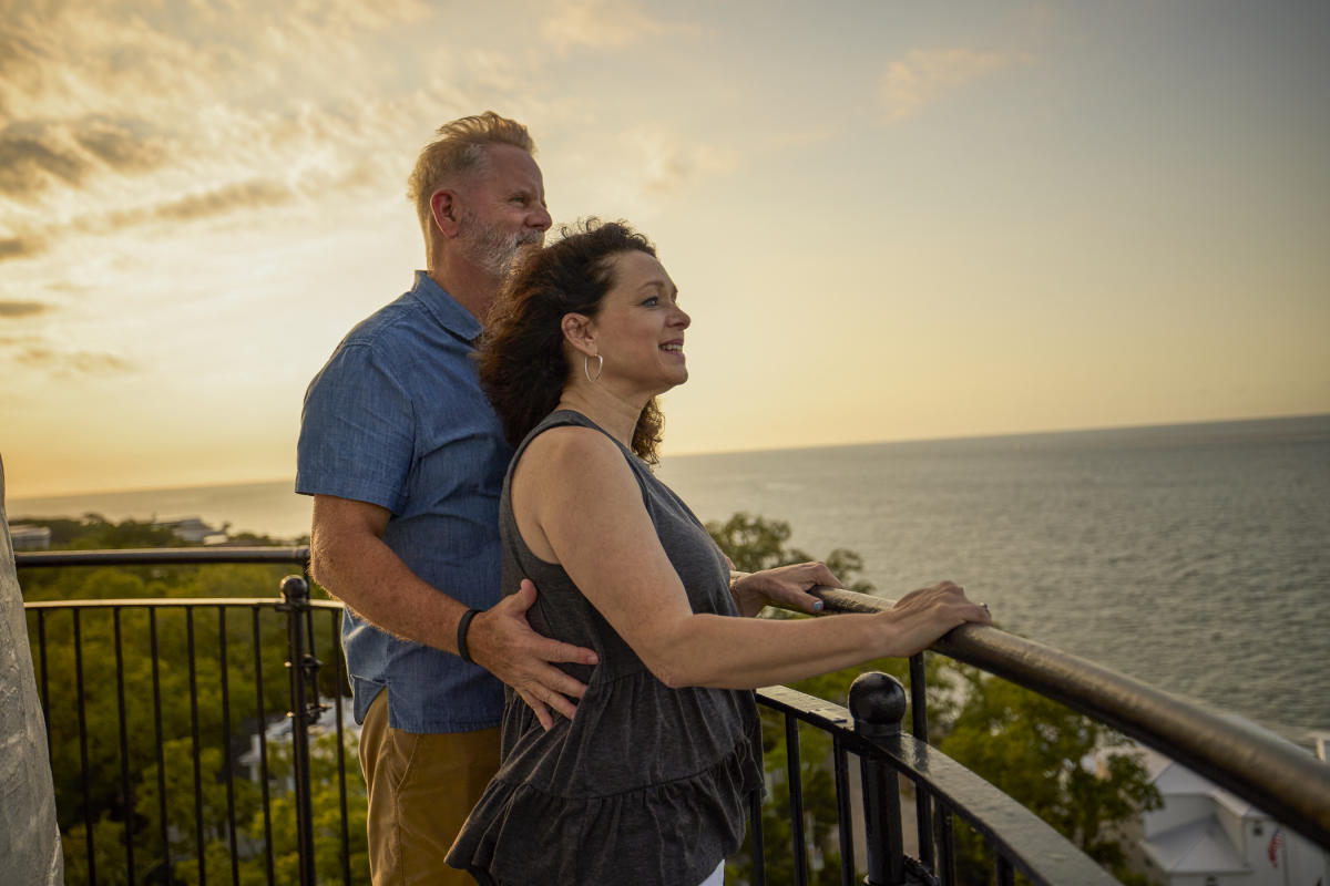 Couple at top of St. Simons lighthouse