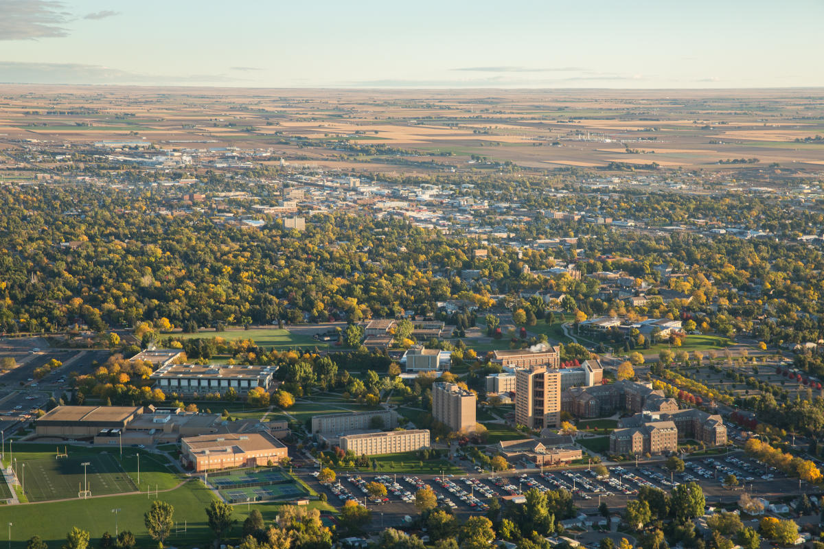 aerial view university of northern  colorado