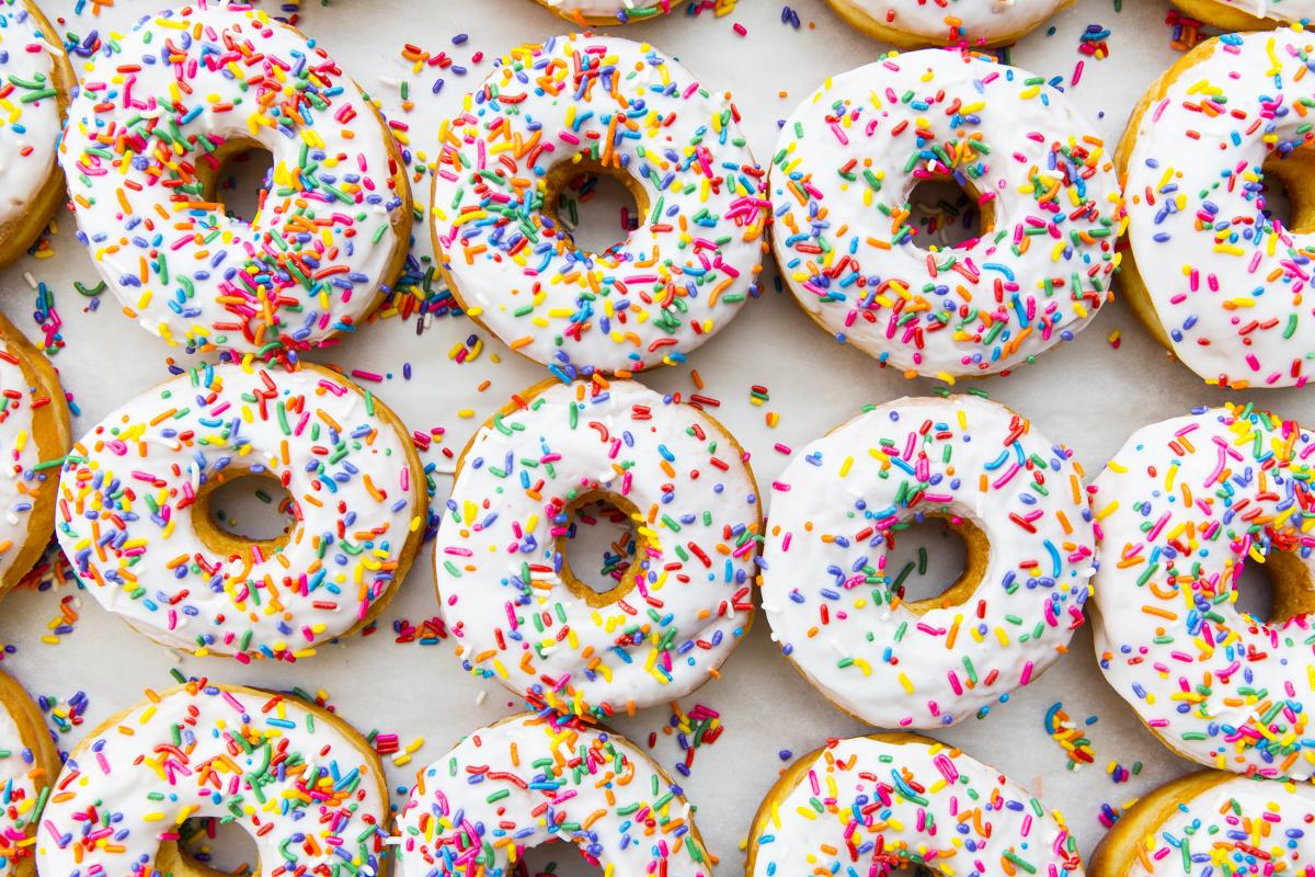 Sprinkled Donuts from Lees Fried Chicken and Donuts