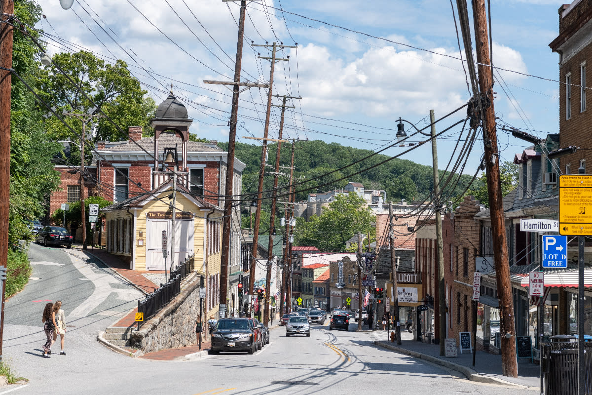 A view of the streets in Ellicott City