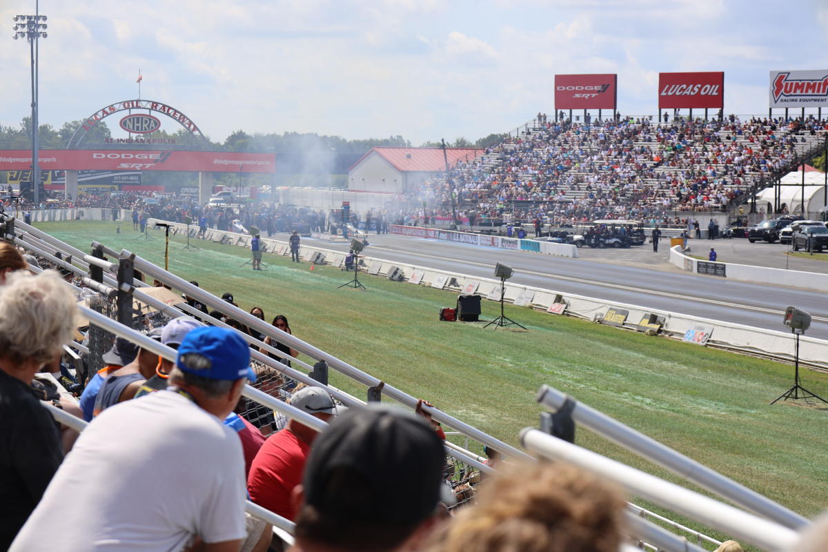 Fans take in the spectacle of the NHRA U.S. Nationals