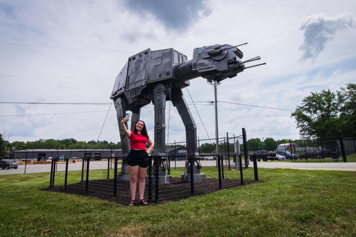 Statue of a walker from Star Wars by Metal Source in Wabash.