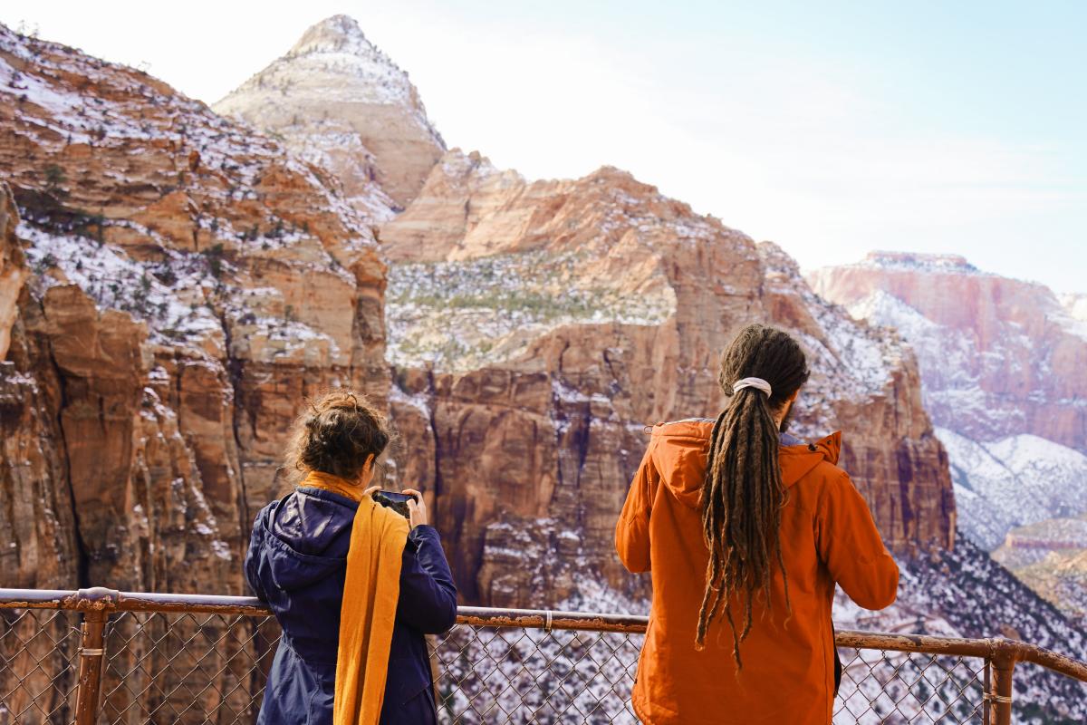 Winter Views at Scenic Overlook in Zion National Park