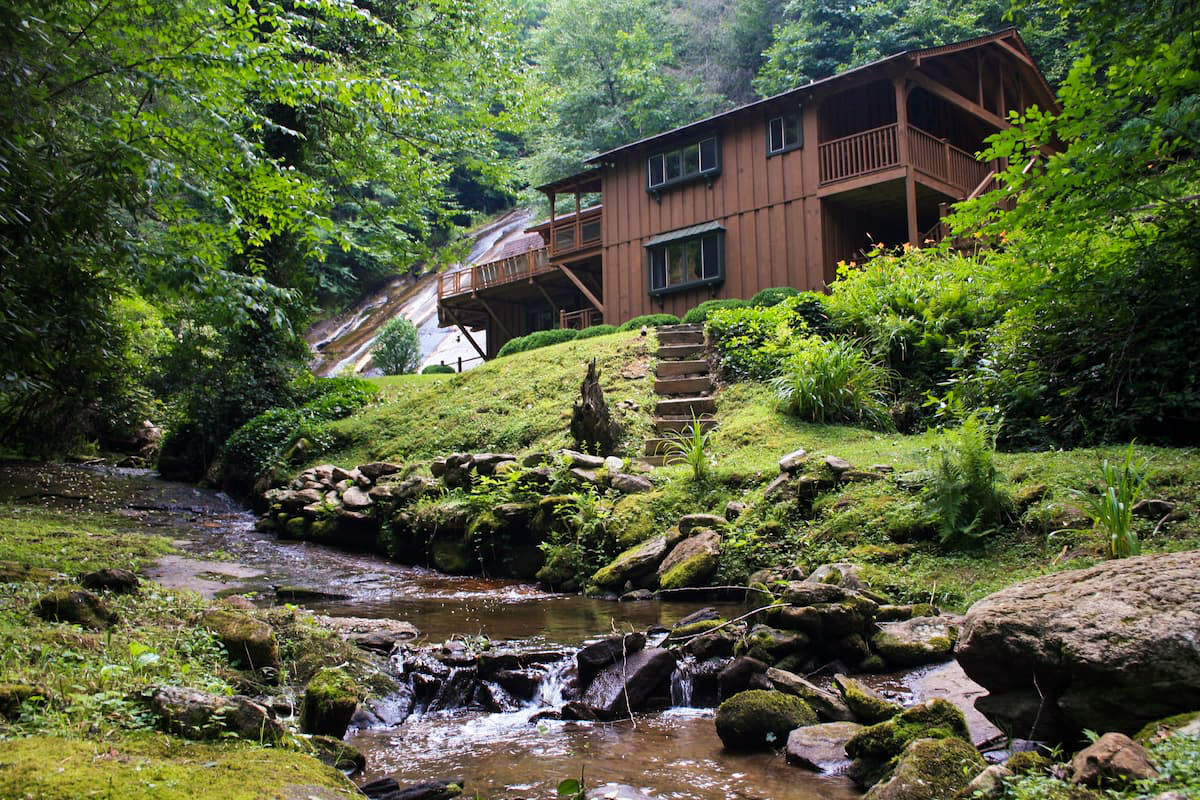 Cabin next to a 250 foot waterfall.