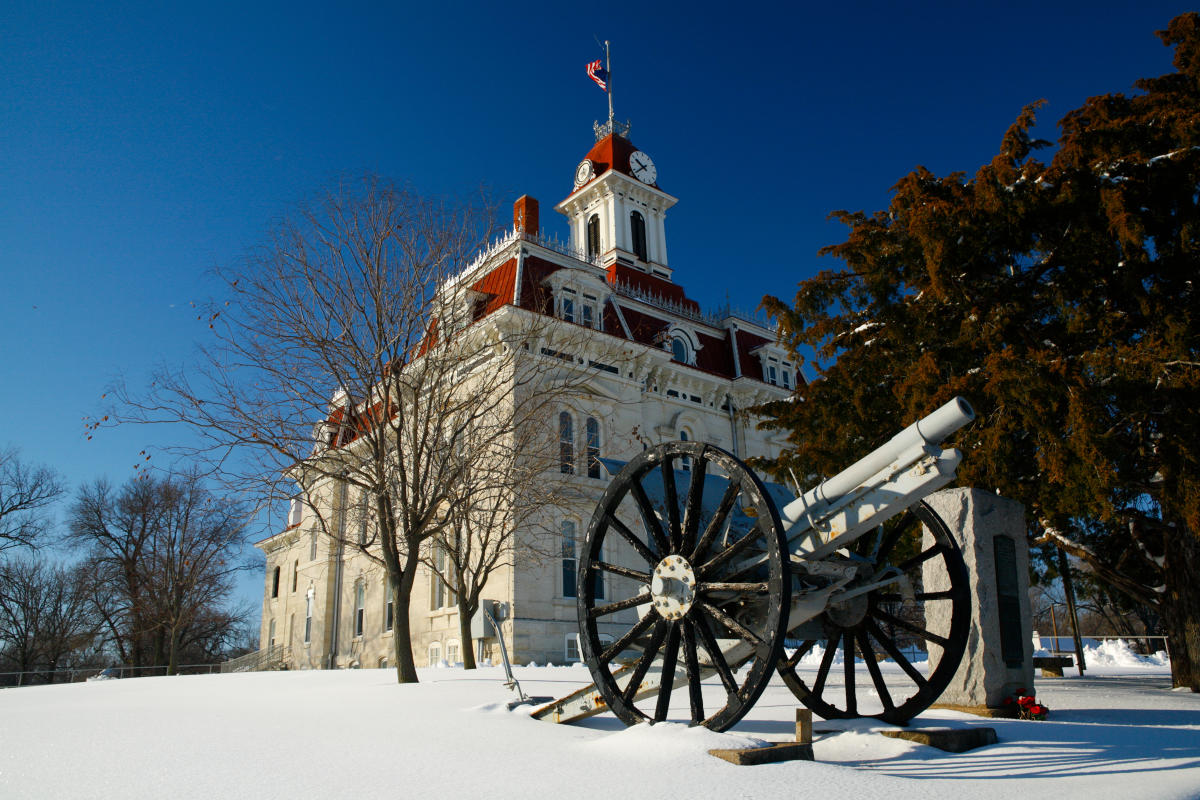 Chase County Courthouse In Winter