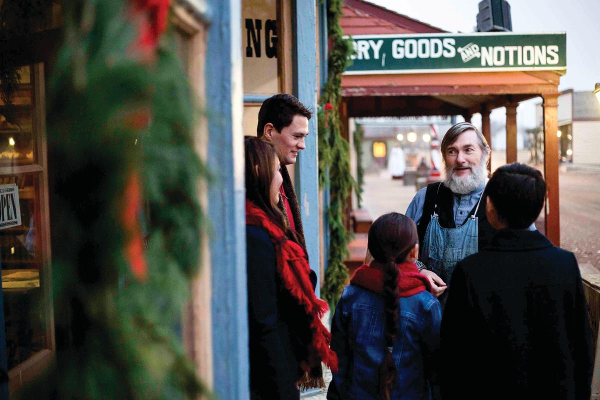 Old Cowtown Museum Victorian Christmas Family Outside Wichita