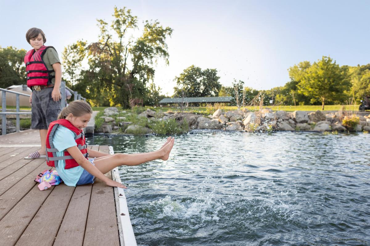 Two Kids Enjoying Tuttle Creek