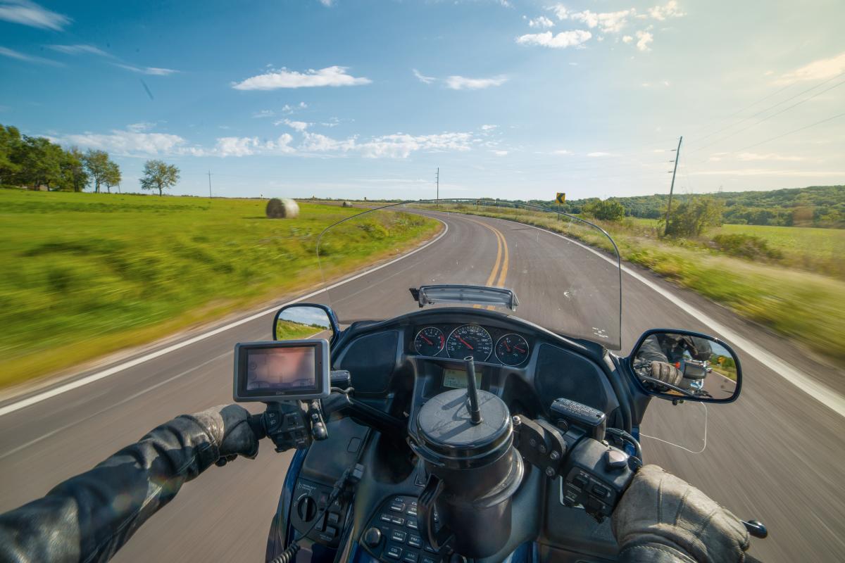 Motorcycle on Native Stone Byway