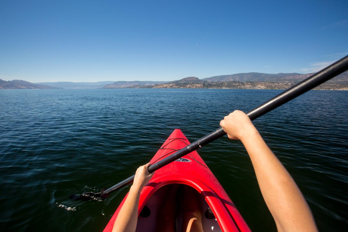 Kayaking on Okanagan Lake in Kelowna