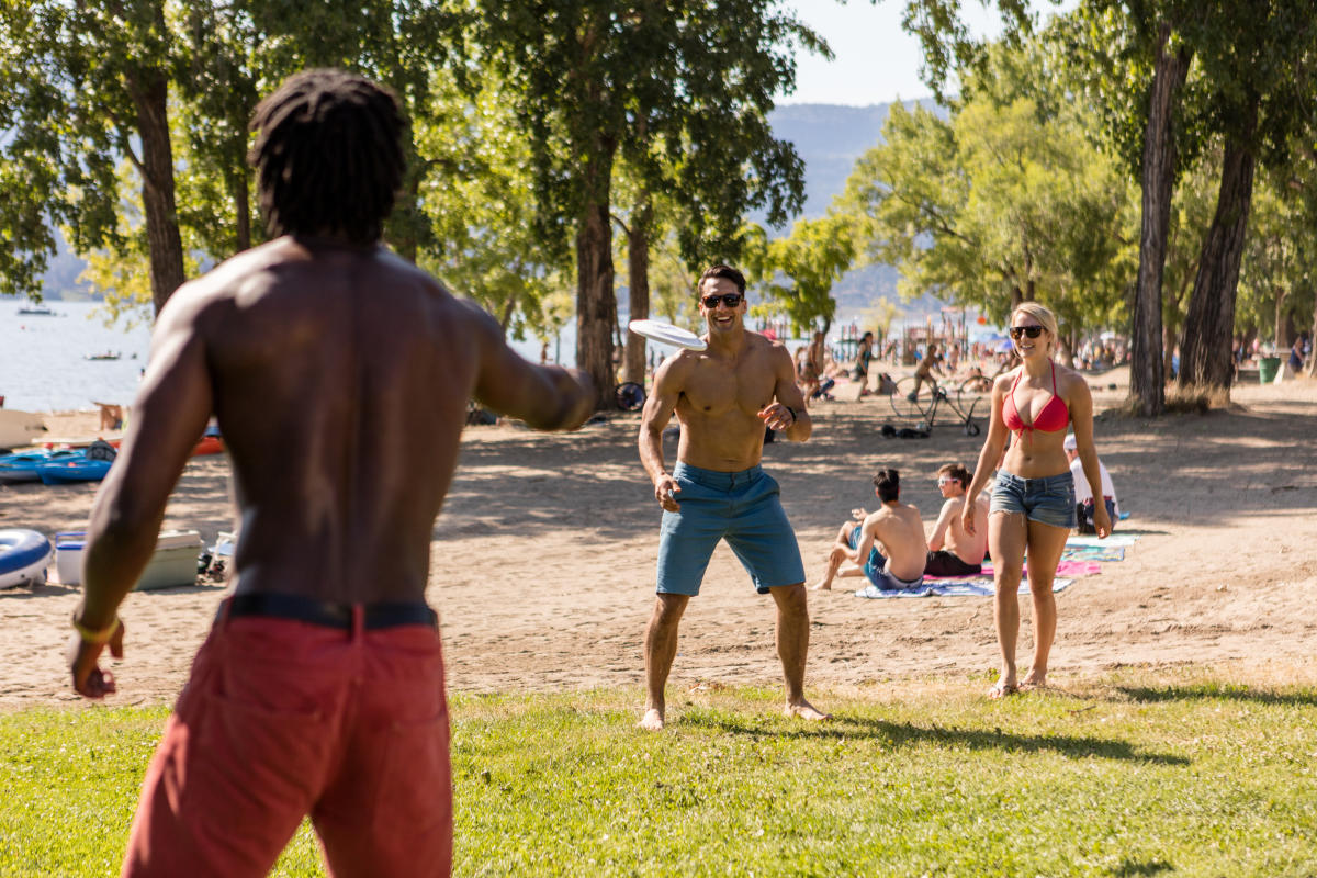 Group Beach Frisbee