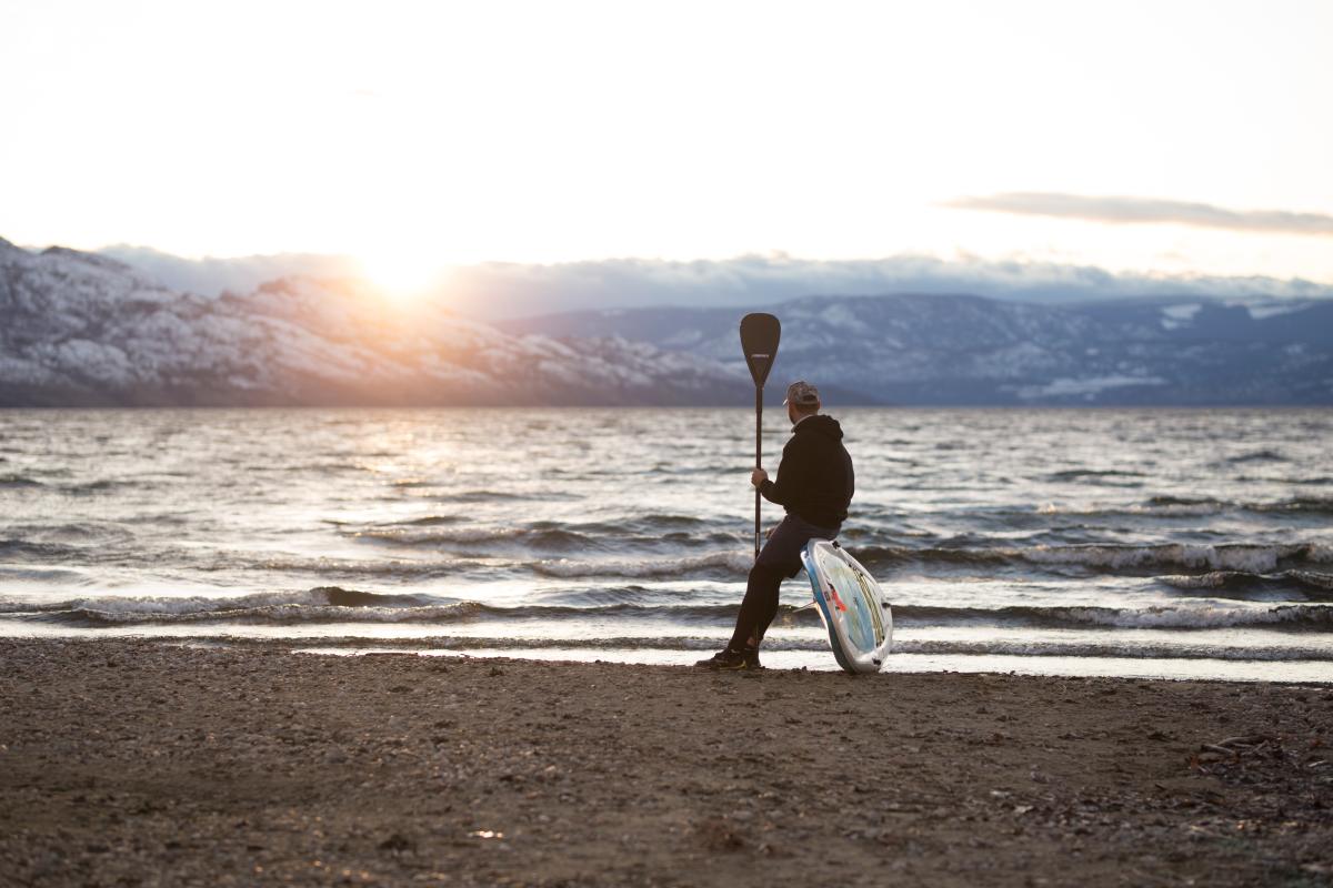 Paddle Board on Beach During Winter