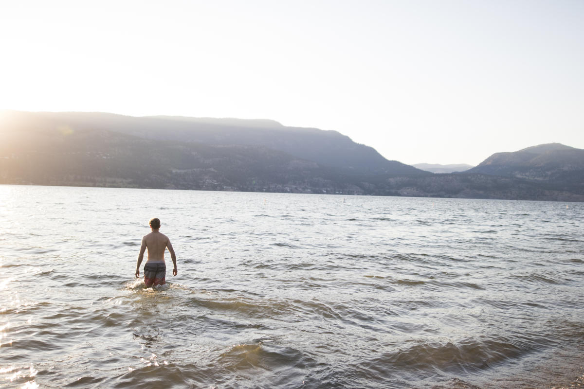 Swimming at Hot Sand Beach