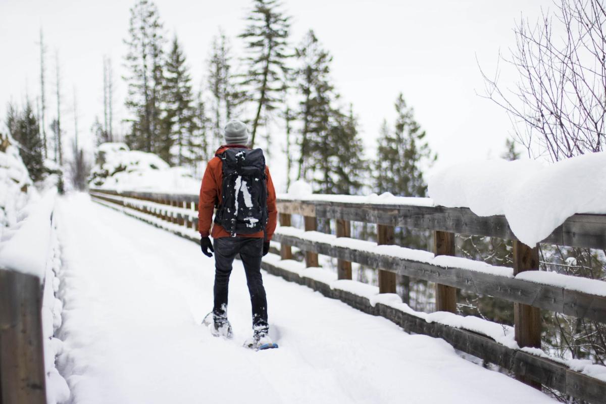 Snowshoeing at Myra Canyon Trestles