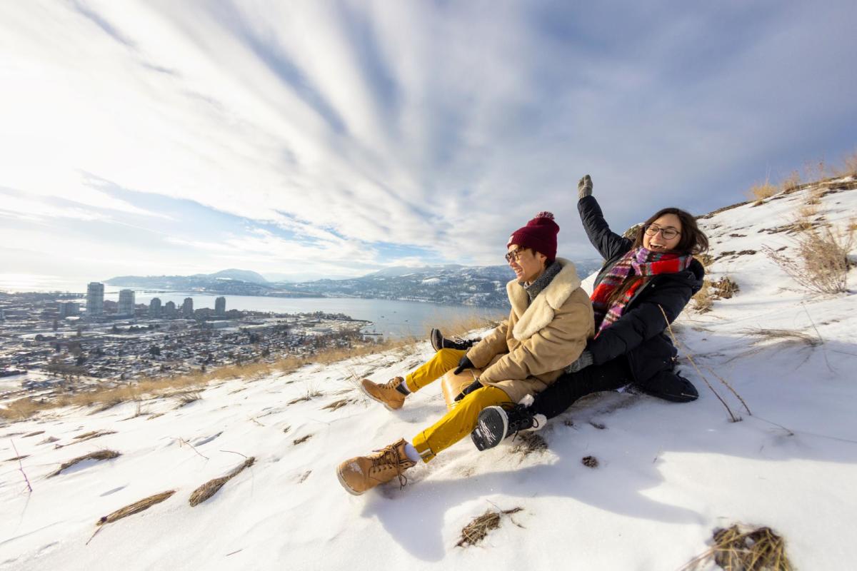 Tobogganing at Knox Mountain