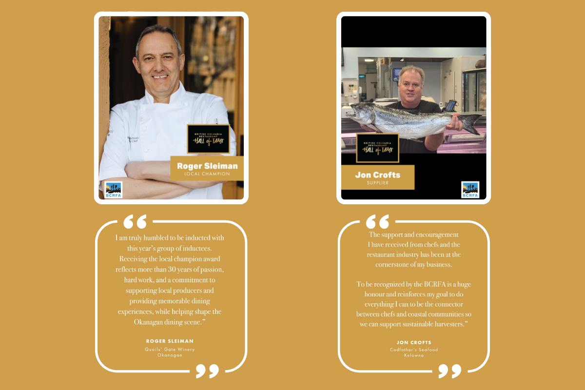 BC Restaurant Hall of Fame Induction Images & Quotes