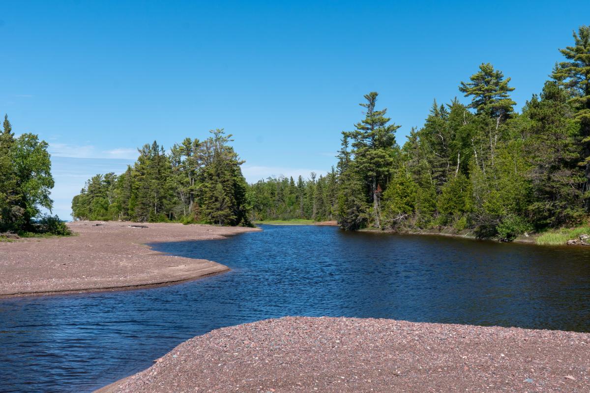 A lagoon's waters in the Keweenaw