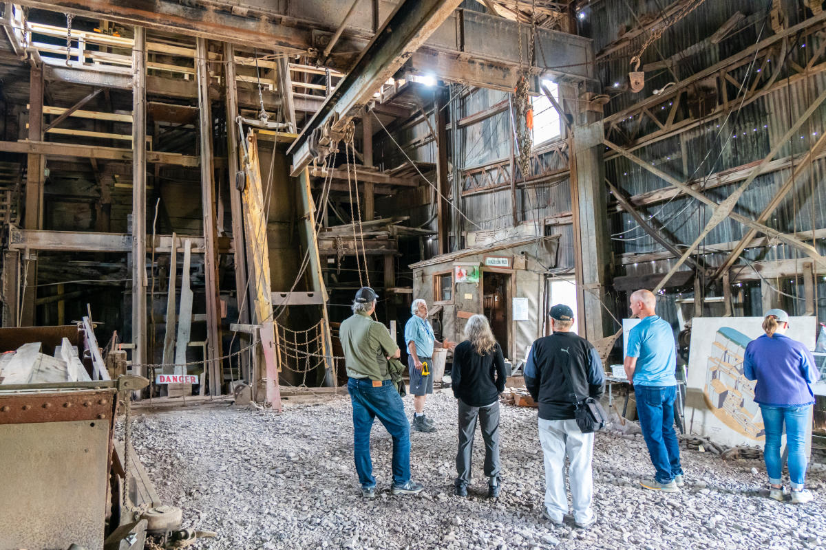 Visitors on tour of Champion Mine