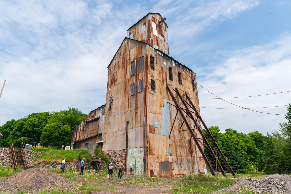 Metal shafthouse from mining days