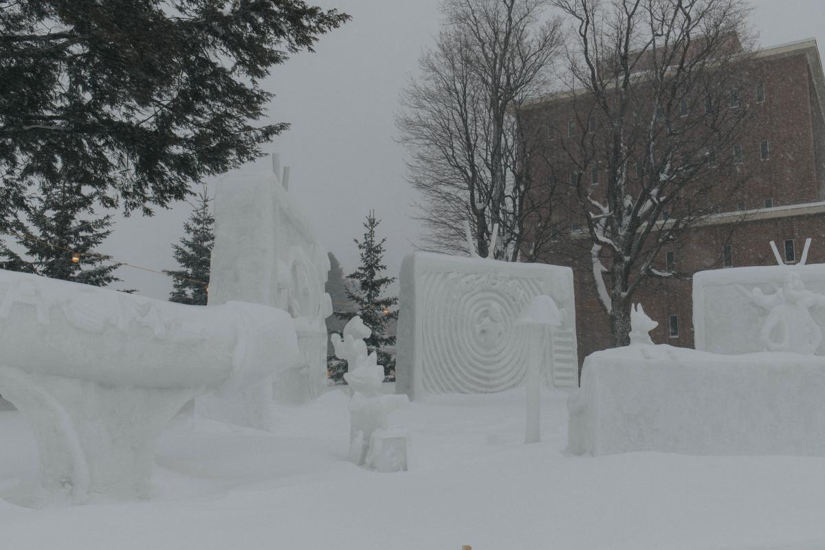 statues made of snow
