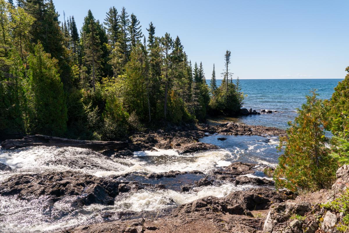 Lower Montreal falls and Lake Superior
