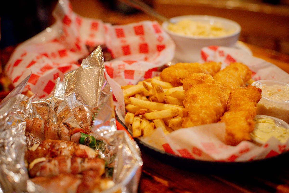 a table laden with food
