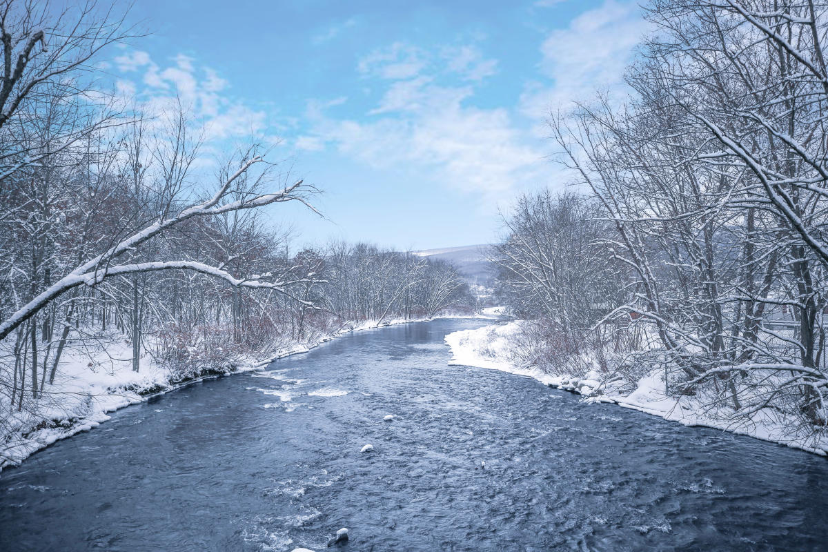 The Lackawanna River from the Blakely Borough Recreation Complex in the Winter
