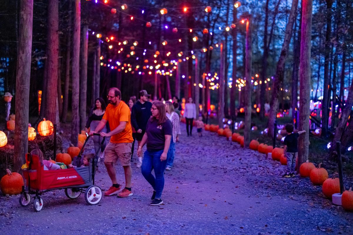 The Glowing Pumpkin Trail at Roba Family Farms in North Abington Township, PA