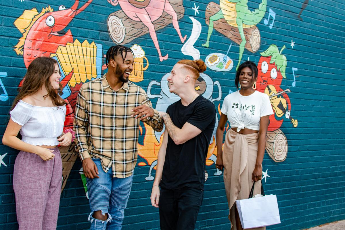 Dat Dog Mural with Group