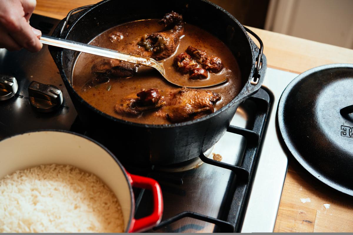 Gumbo Cooking on Stove Top