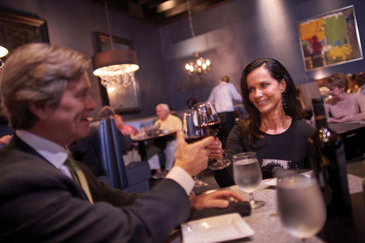 Two people having a meal together