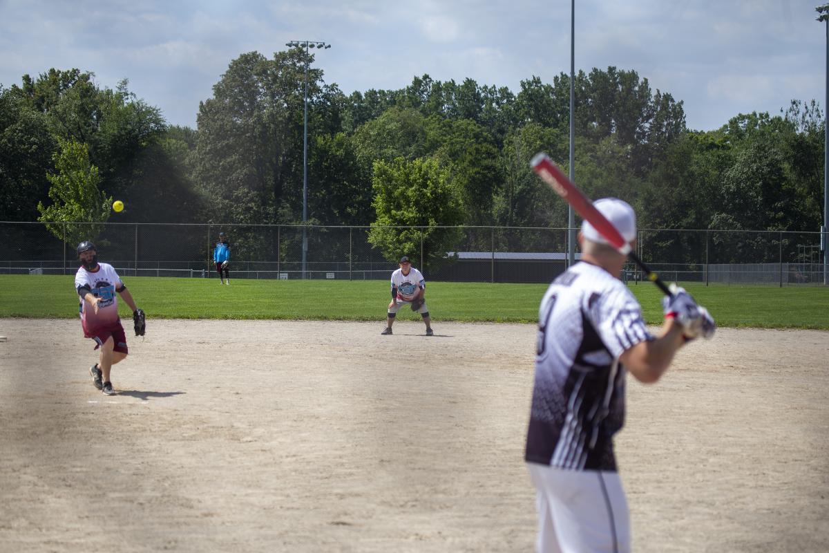 Pitcher throwing a ball