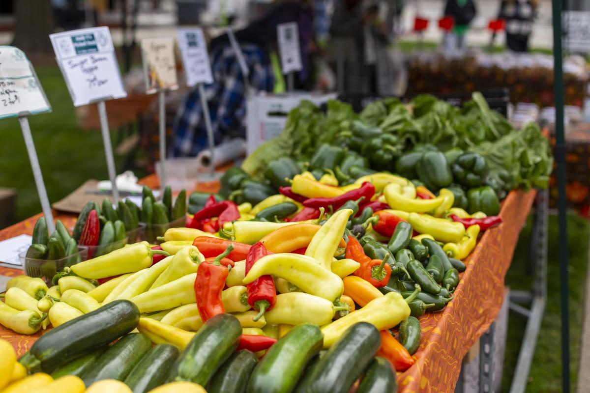 Vegetables on a table