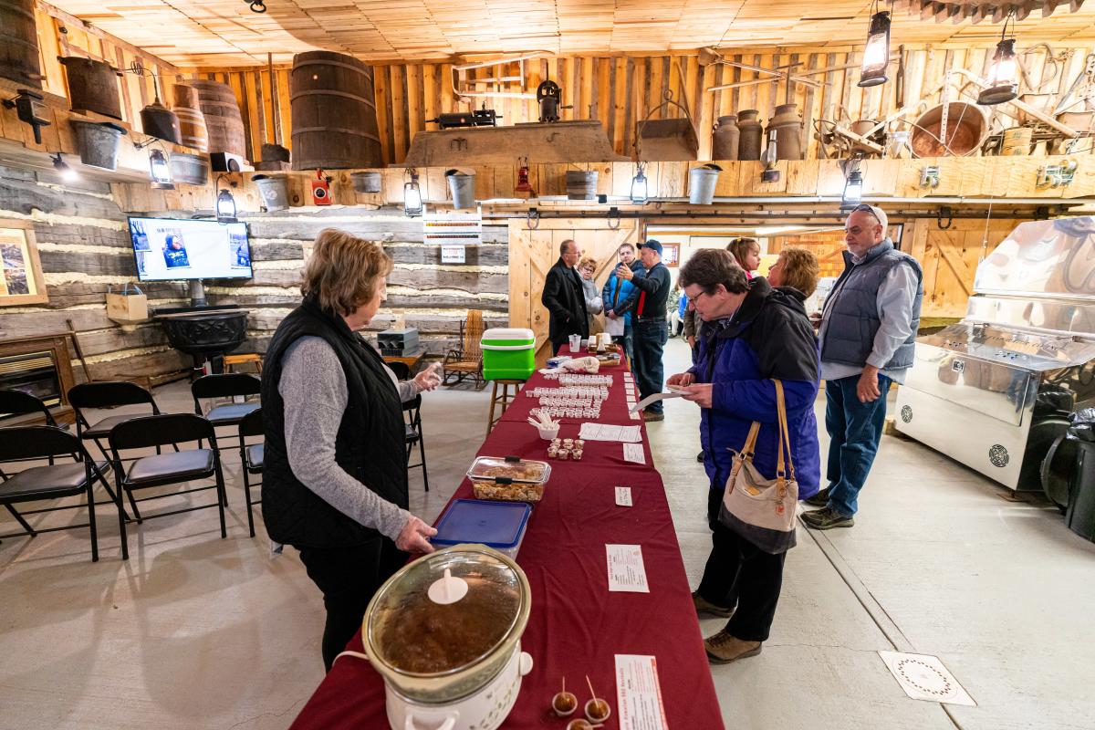 Samples of all kinds of maple products are available during the Taste & Tour.