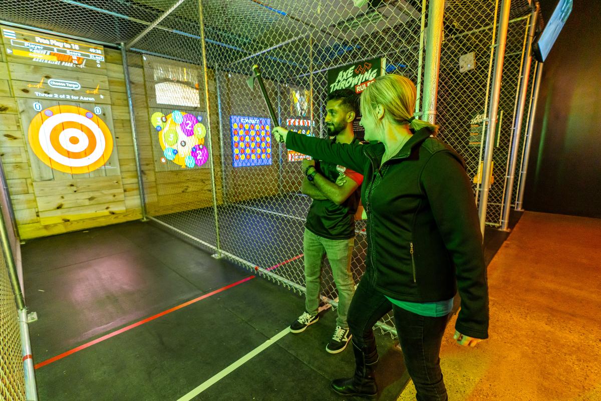 Full Throttle Adrenaline Park features ax throwing, a rage room, and go-karts.