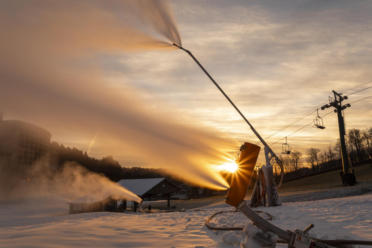 Snowmaking equipment at Seven Springs Mountain Resort