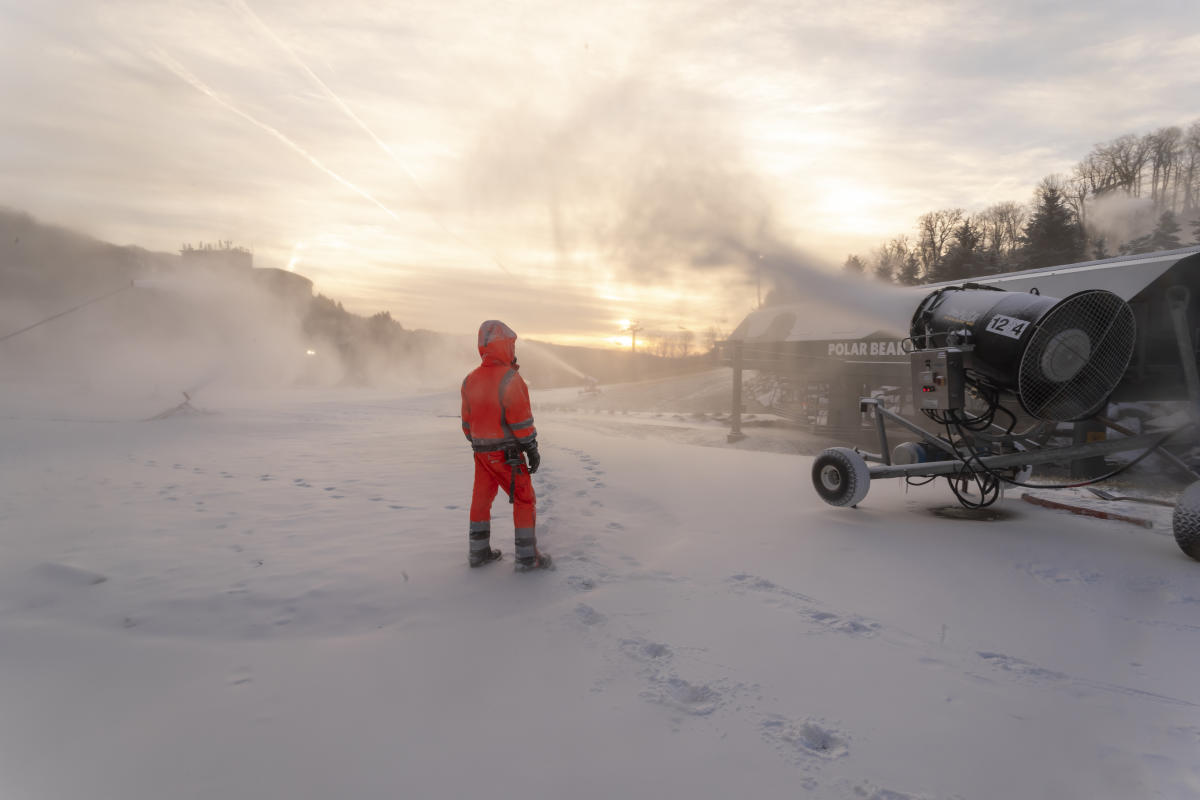 Snowmaking equipment at Seven Springs Mountain Resort